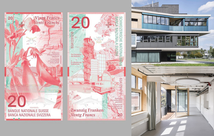 Le NEST et le pavillon Solace qui intègre des panneaux photovoltaïques en façade (BIPV) illustrera les futurs billets de banque suisses