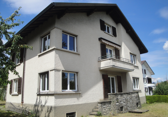 Rénovation d'un petit immeuble des années 50 à Fribourg avec agrandissement bois: avant travaux
