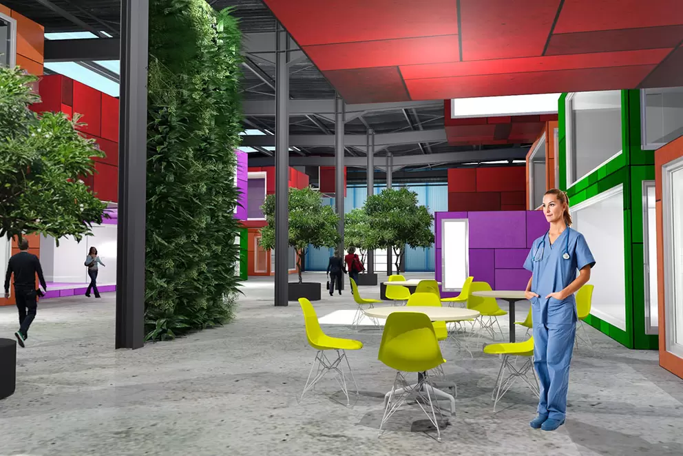 Transformation d'une halle industrielle en bureaux zéro carbone