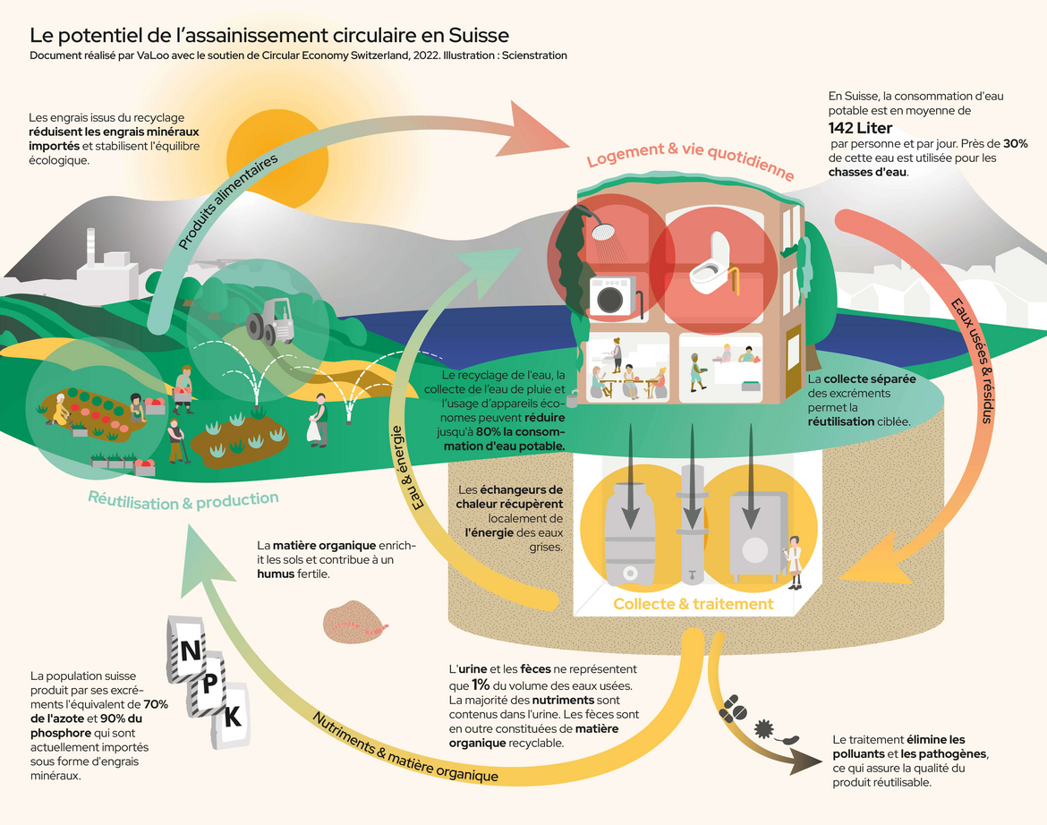 Illustration de la gestion circulaire de l'eau