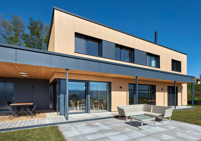 Maison contemporaine passive en bois à Surpierre(FR)