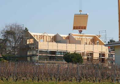 Construction d'une maison préfabriquée en bois à Préverenges(VD)