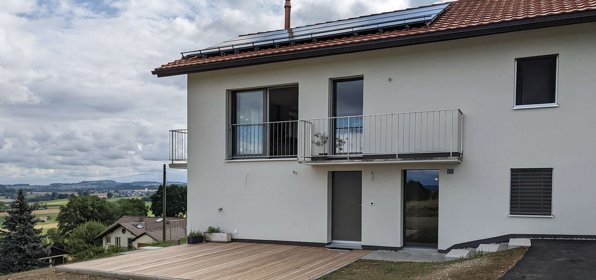 Rénovation Minergie d'une maison des années 60 à Fribourg: état après travaux