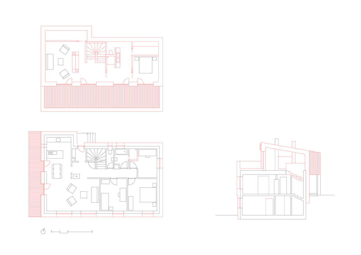 Plans de la 1ère rénovation Minergie-P du canton de Fribourg