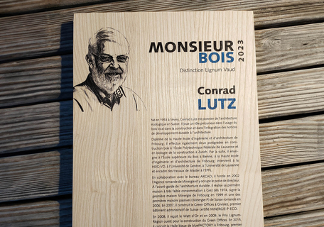 Remise du Prix Monsieur Bois 2023 à Conrad Lutz