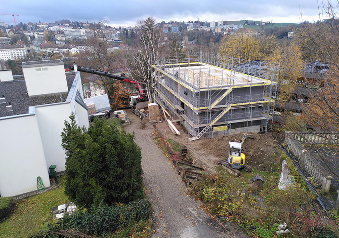 Densification de la parcelle avec construction d'un petit immeuble bois