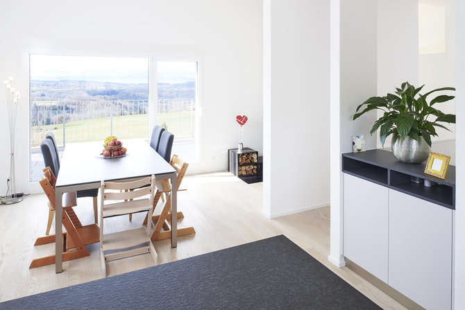 Agrandissement d'une maison, vue intérieure après travaux
