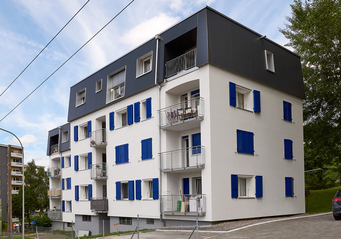 Etat avant travaux d'assainissement thermique et surélévation bois d'un immeuble locatif