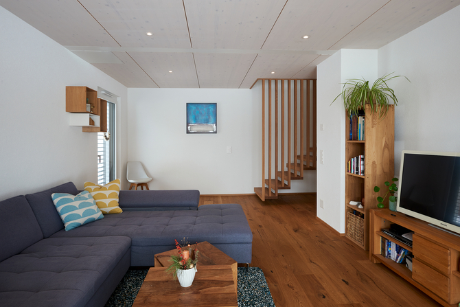 Maison passive à ossature bois à Semsales: séjour