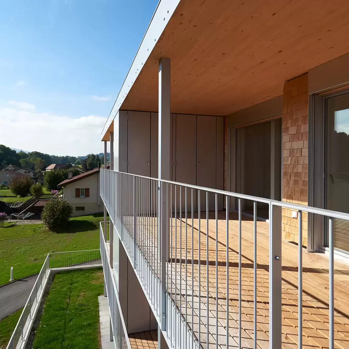 Construction d'immeubles écologiques en bois à Riaz, Fribourg