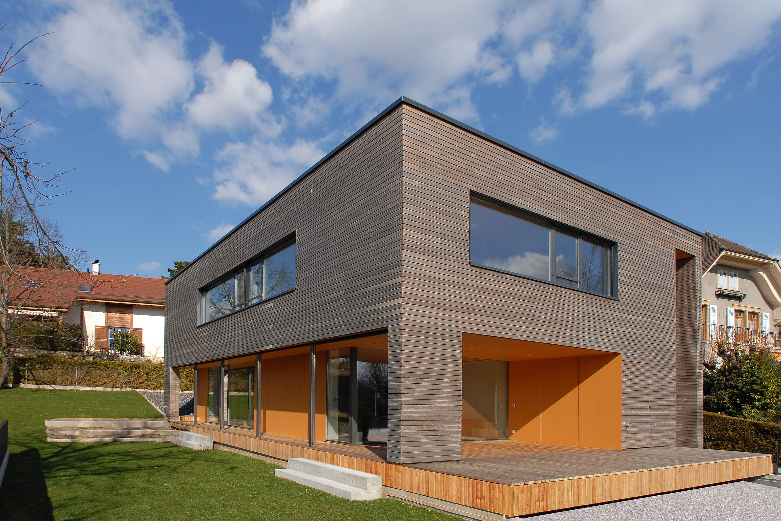 Villa contemporaine faible consommation d'énergie