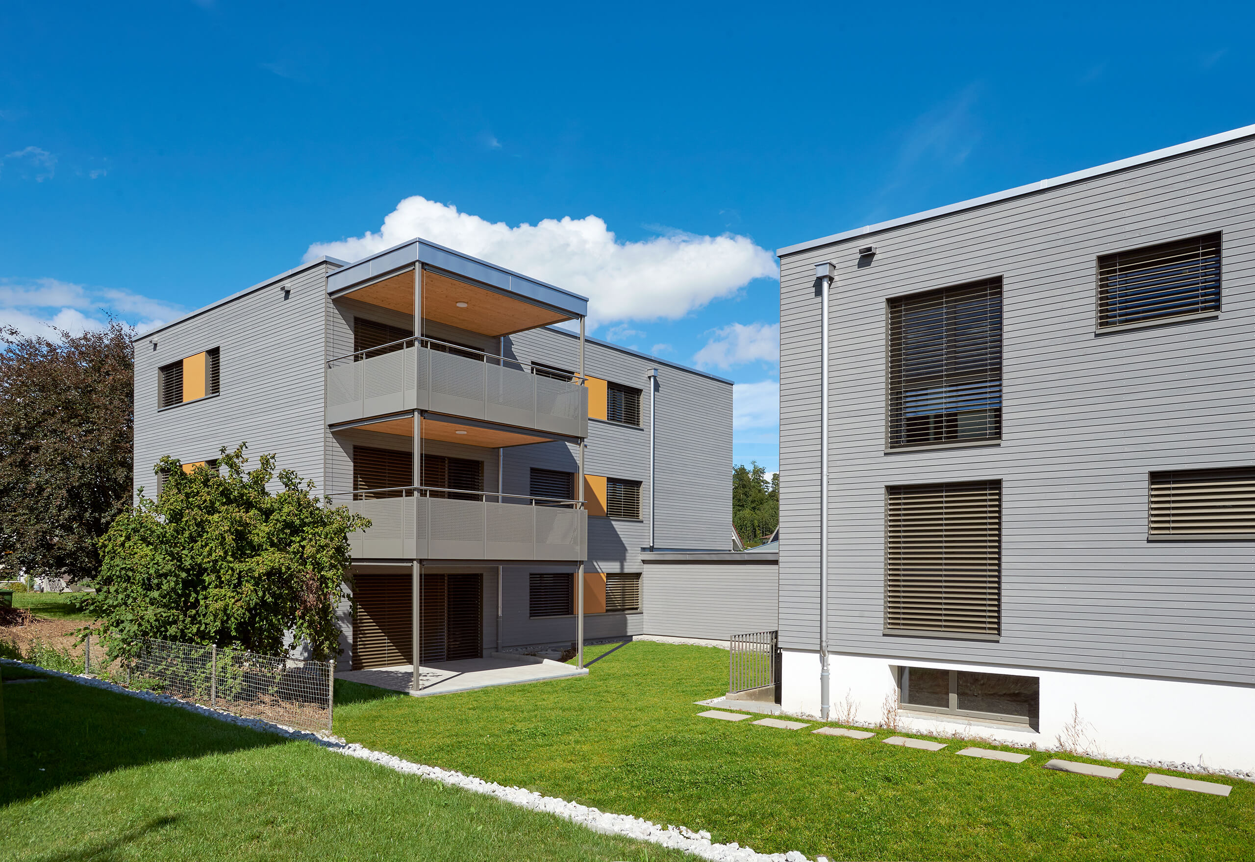 Densification douce de la parcelle avec construction d'un immeuble Minergie-P en bois